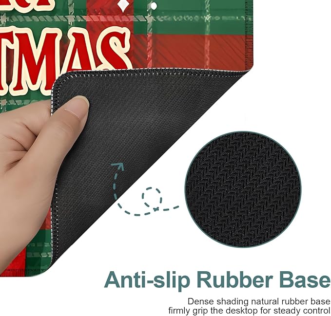 Extended Gaming Mouse Pad Large Desk Mat Anti-Slip Rubber Base & Durable Stitched Edges for Gamers Smooth Mouse Writing Surface for Desk Office/Home (Merry Christmas - Elk, 31.5x11.8inches)