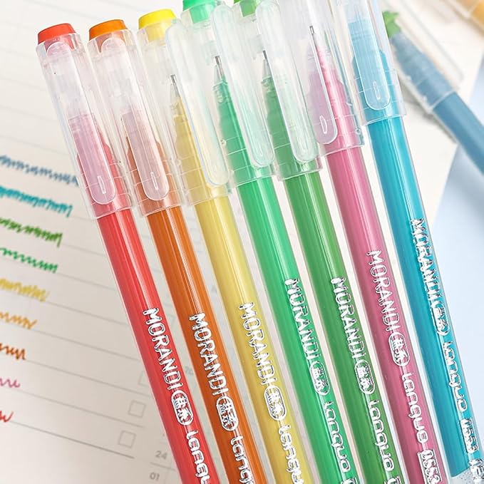 Gel Pens with Fine Point 0.6mm, 9 Colors Drawing Pencils for Adult Coloring Books Smooth Writing Pen Set for Journaling(Morandi Retro)