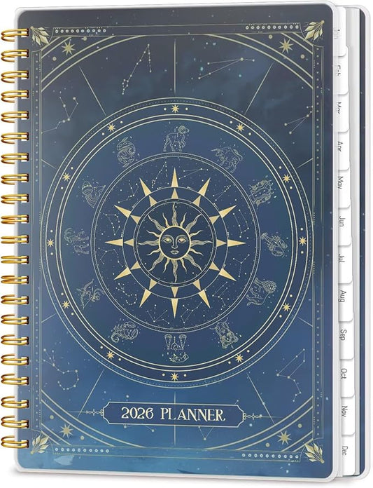 2026 Planner 8.5 x 11, Large Weekly Monthly Planners with Tabs, A4 Spiral Bound Daily Calendar 2026 Planner, 12 Month Agenda from Jan. to Dec., Flexible Cover Appointment Book(Blue Tarrow)