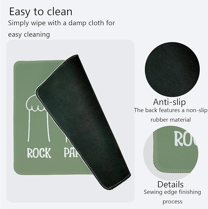 Funny Cat Paw Mouse Pad,Sage Green Rock Paper Scissors Mouse Pad,Kawaii Desk Mat for Home Office Dorm Desktop Decor,Cat Lover Gift,11.8x9.8 Inch