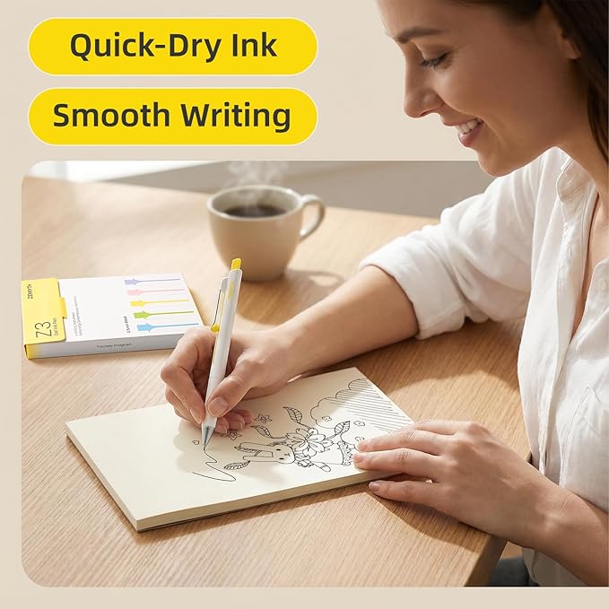 Gel Pens, 5 Pcs 0.5mm Black Ink Fine Point Pens Quick-Drying Retractable Pens with Diamond-Shaped Barrel, Smooth Writing Pens for Journaling & Note Taking (5 Pcs Z3 White)