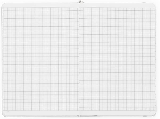 Minimalism Art, Premium Hard Cover Notebook Journal, Classic 5" x 8.3", 122 Numbered Pages, Gusseted Pocket, Ribbon Bookmark, Extra Thick Ink-Proof Paper 120gsm, San Francisco (Squared, White)