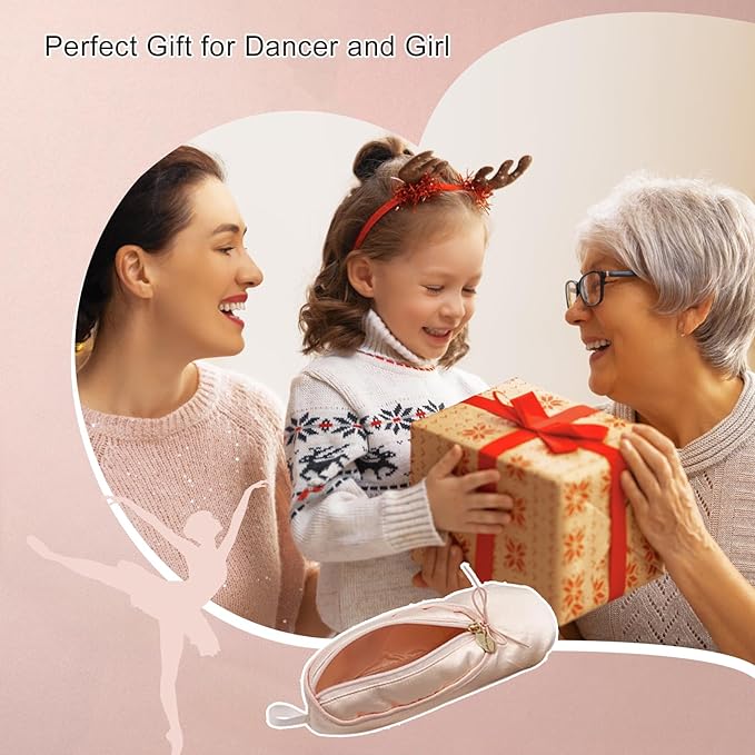 Ballet Shoe Pink Makeup Bag,Small Cosmetic Bag Dance Bag for Girls,Cute Makeup Bag for Purse Pencil Case Mini Bow Cosmetic Travel Makeup Brush Organizer,Dance Recital Gifts for Girls Ballerina Dancer
