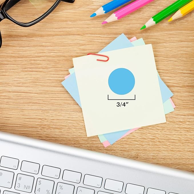ChromaLabel Dots 3/4 Inch Round Colored Stickers, Removable Sticky Dots Color Coding Labels, Ideal Dot Stickers for Office and School Projects - 1000 Sticker Dots per Roll, Light Blue Sticker Labels