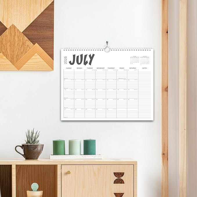 2026 Calendar , 2025-2026 Calendar Wall from Jul. 2025 to Dec. 2026, 14.7" X 11.5" Paper Monthly Planner Wall Hanging Calendar with Thick Paper for Office Home Planning & Organizing (wall calendar B)