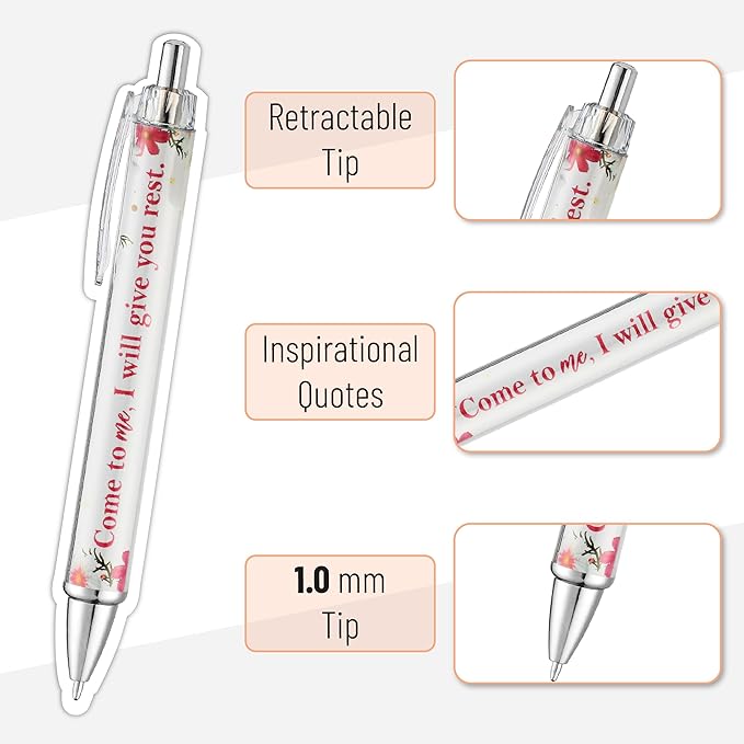 Mr. Pen- Christian Pen Set, 50 Pack, Black Ink, Floral, Bible Verse Pens Bulk, Ballpoint No Bleed Through