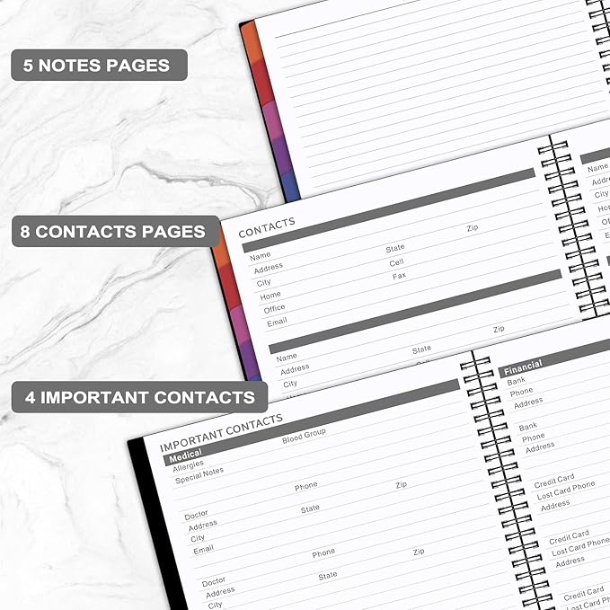 Monthly Planner 2026-2027 - Academic Planner 2026-2027, JUL. 2026 - DEC. 2027, Calendar planner with Colorful Tabs, 8.5" x 11", 26-27 Monthly planner/Calendar with Pocket, Thick Paper, Twin-Wire Binding - Black