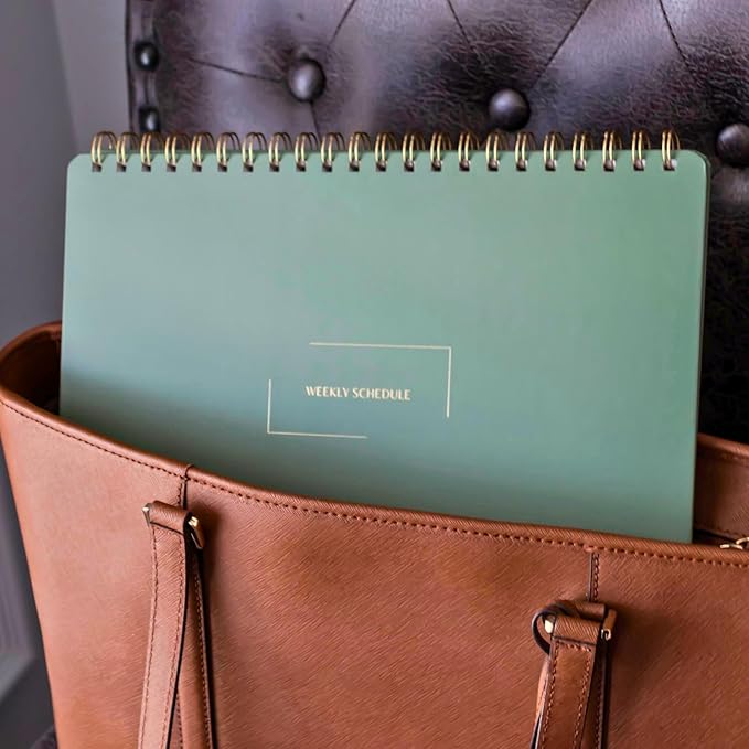 Undated Weekly Planner | 8.25” x 11.75” Work To-Do Notebook | ADHD Academic Organizer | Multi-Layout | Men and Women Planner | College Supplies | Evergreen | Landscape Layout