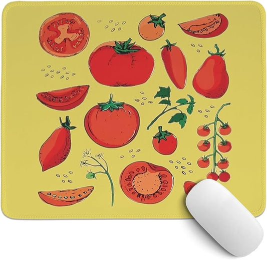Yellow Mouse Pad,Cottagecore Tomato Mouse Pads,Girly Summer Tomato Decor Desk Mat for Home Office Dorm Desktop,10.2x8.2 Inch