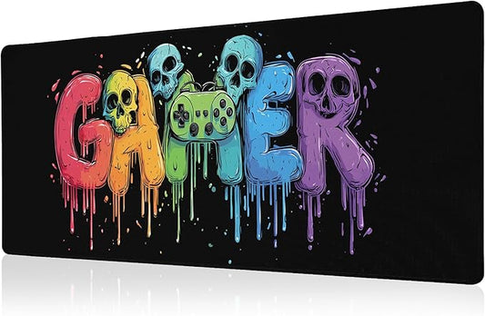 Gaming Mouse Pad Mat XL Extended Large Gaming Desk Pad Mousepad, Vibrant Game Computer Laptop Keyboard and Mouse Mat, Office Desk Decor Mousepad Deskmat with Stitched Edges Mat
