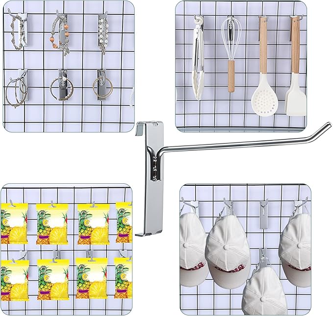Sumnacon 35 Pack Gridwall Hooks - 6 Inch Gridwall Hook for Gridwall Panel,Metal Grid Wall Hooks and Hangers,Sturdy Gridwall Accessories for Home Garage Workshop Retail Display, Black