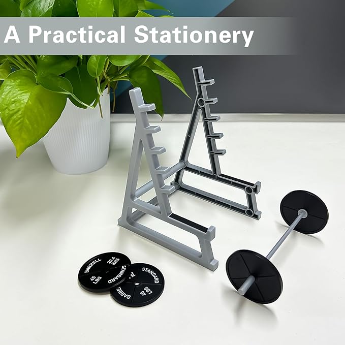 Squat Rack Pen Holder for Desk, Barbell Rack Pen Holder, Gym-themed Unique Shape, Office Stationery Organizer Decor, Mini Weight Racks Pencil Holder for Fitness Weightlifting Lovers