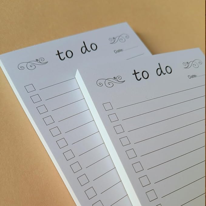 To Do List Notepad, Daily Task Planner Writing Pad, 2-Pack 3.7x8.5, College Ruled, Simple Stylish To-Dos Memo Pad for Planning, Tasks, Appointments, Reminders, Home, Office - 50 Sheets per Pad (To Do - No Magnet, 3.7" x 8.5")