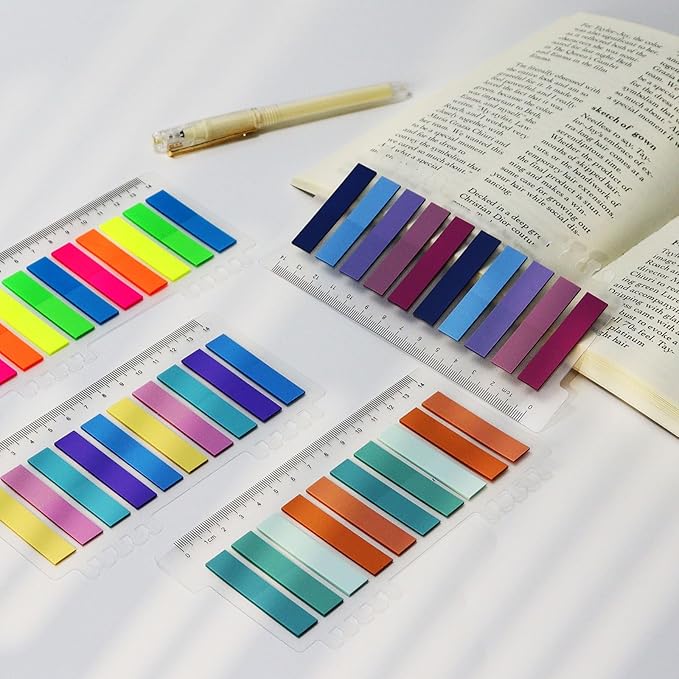 MultiBey 1200 Pcs Transparent Sticky Tabs, Pastel Colored Page Markers, Writable & Repositionable Book Tabs for Notes, Office, Study Supplies