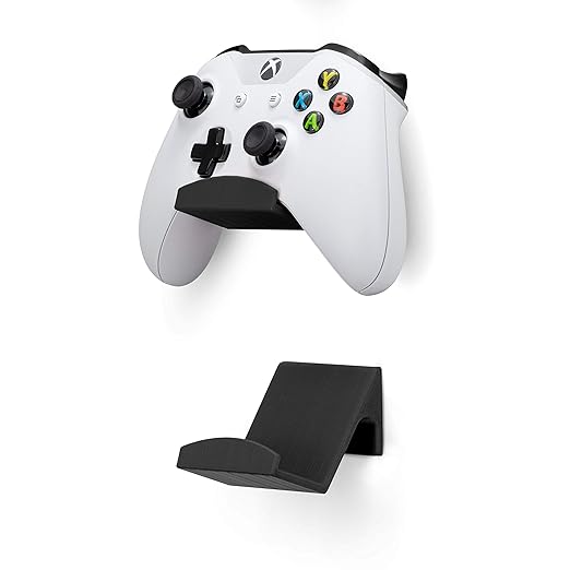 BRAINWAVZ Game Controller Holder Wall Mount Stand (2 Pack) for Xbox, PS5, Series X, ONE, PS4, PS3, Switch, Nintendo, PC & More, Fits Latest & Retro Gamepads, Stick On, Easy to Install, UGC1