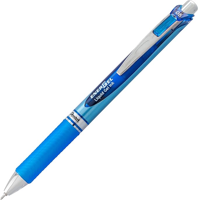 Pentel EnerGel RTX Retractable Liquid Gel Pen,(0.5mm),Fine Line,Needle Tip,Blue Ink,(BLN75BP3C),3 Count (Pack of 2)