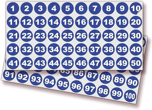 iSYFIX Blue Consecutive Number Stickers – 1 to 100, 1-inch, 1 Set – Vinyl Self Adhesive Premium Decal, Ideal for Inventory, Storage, Organizing, Boxes, Bins, Toolbox, Lockers & More, Indoor/Outdoor