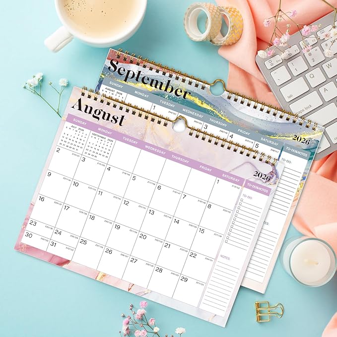 2026 Calendar - 18 Monthly Wall Calendar, July 2025 - December 2026,8.5" x 11", Calendar 2026 with Twin-Wire Binding, Hanging Hook, Blocks and Julian Dates (Calendar Blue)