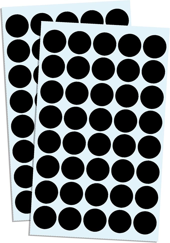 8000 Pack, 3/4" Round Dot Stickers Circle Labels - Black