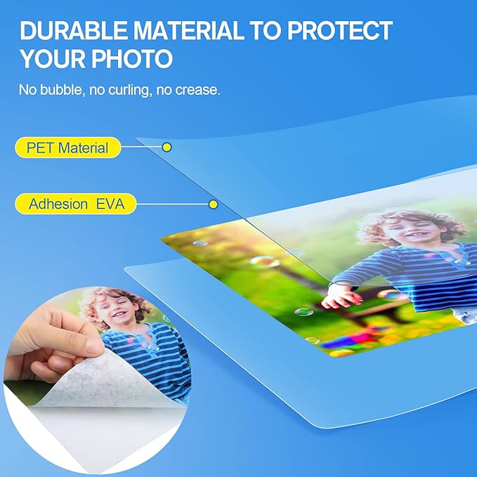 KTRIO 100 Pack Thermal Laminating Sheets 5 Mil, Hold 2 x 3.5 inch Business Card Laminating Pouches for Laminator, Clear Lamination Paper 2.3 x 3.7 inch, Laminate Protection Round Corner, Home & Office
