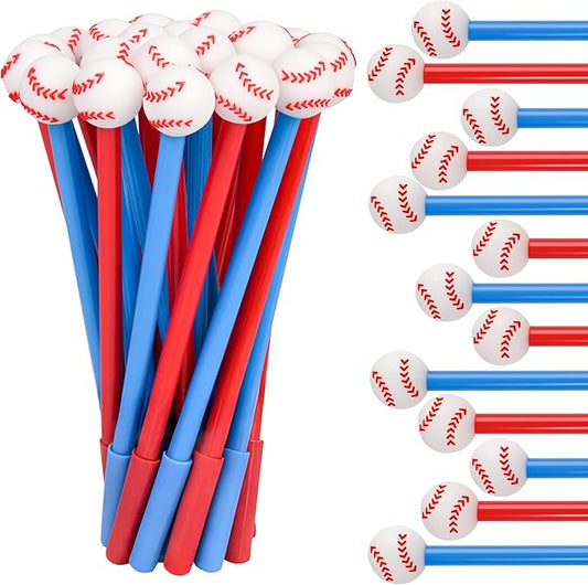 LiYiQ 25 Pcs Baseball Cartoon Cute Fun Pens Kawaii Baseball Shape Gel Black Ink Pen Cute Baseball Pens for Office Home Present