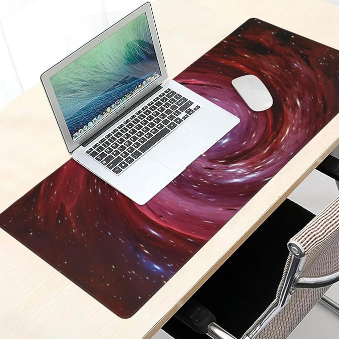 Outer Space Galaxy Mouse Pads XXL Extended Mousepad with Stitched Edges Nebula Astronomy Theme Non-Slip Rubber Base Computer Keyboard Pad Desk Mat for Home Office Desk Decor, 35.4" X 15.7"
