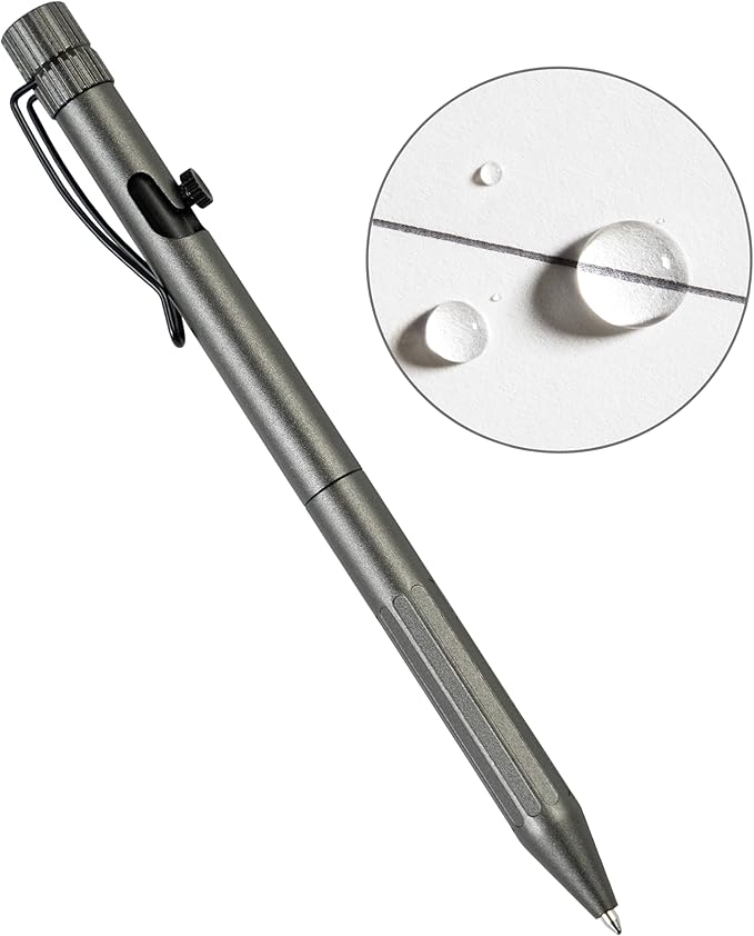 Rite in the Rain Weatherproof Gunmetal Bolt-Action Metal Pen, Black Ink, (No. G16)