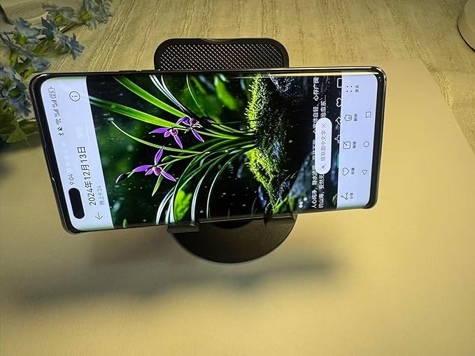 Cell Phone Stand, 360 Rotating Phone Stand, Fully Adjustable and Foldable Desktop Phone Stand. The Base of The Stand is Suitable for All Types of Mobile Phones. (Black)