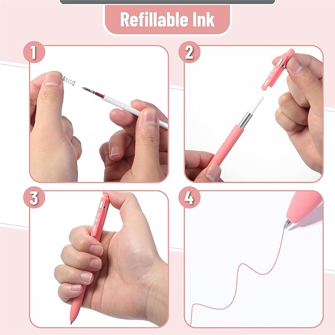 Mr. Pen- Retractable Cute Gel Pens for Journaling, 12 Pack, Assorted Color, 0.7 mm, Pastel Barrels, Smooth Writing Aesthetic Pens for Women