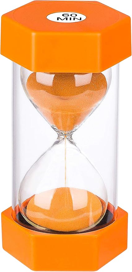 SuLiao Hourglass Timer 60 Minute, Big Orange Sand Clock, Acrylic Sand Watch 60 Min,Reloj De Arena 60 Min,Plastic One Hour Glass Sandglass Timer for Kids, Games, Classroom, Kitchen, Decoration