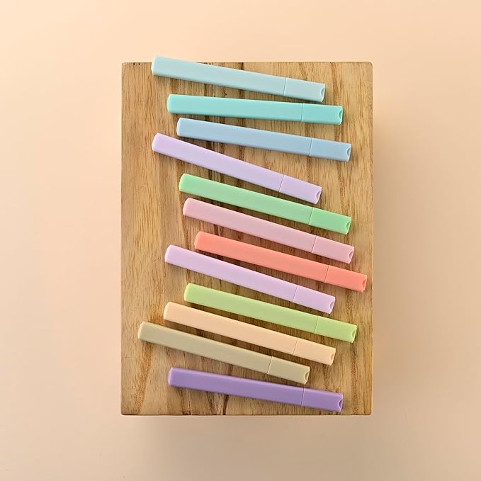 konket- Aesthetic Bible Highlighters No Bleed, Assorted Colors, Cute Pastel Highlighters, 12 pcs Chisel Tip