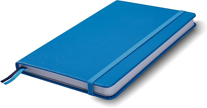 Minimalism Art, Premium Hard Cover Notebook Journal, Classic 5" x 8.3", 122 Numbered Pages, Gusseted Pocket, Ribbon Bookmark, Extra Thick Ink-Proof Paper 120gsm, San Francisco (Dotted, Blue)