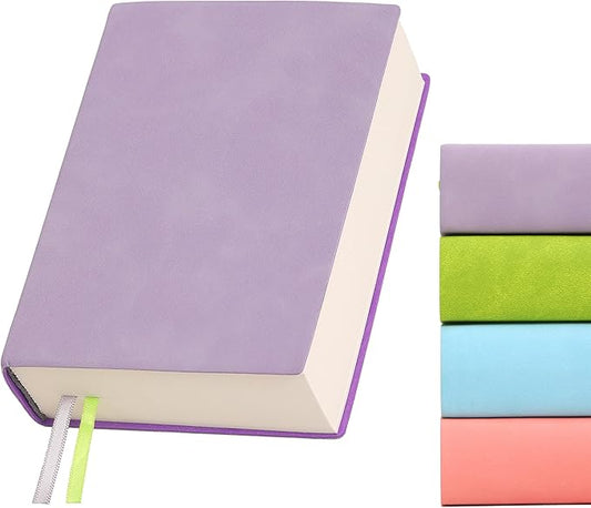 Thick Blank Journal Notebook 720 Pages 3.9 × 5.5 No Lines Soft Leather Pocket Blank Notebook for Women Drawing Book Memo Writing Sketch Diary Notebook (Purple Blank Notebook)