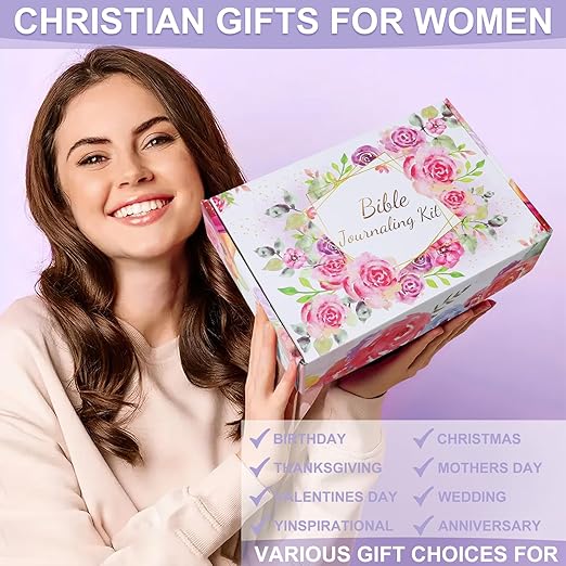 Bible Study Supplies, Bible Journaling Kit, Bible Study Kit for Women, Aesthetic Book Annotation Kit, Bible Study Tools, Christian Gifts for Women, Pencil Case Bible Accessories Set