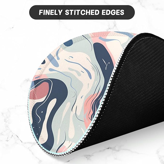 ITNRSIIET Round Mouse Pad with Stitched Edge Premium-Textured Waterproof Non-Slip Rubber Base Desktop Protection Mat Diameter 8.7 inches, Art Style Pattern