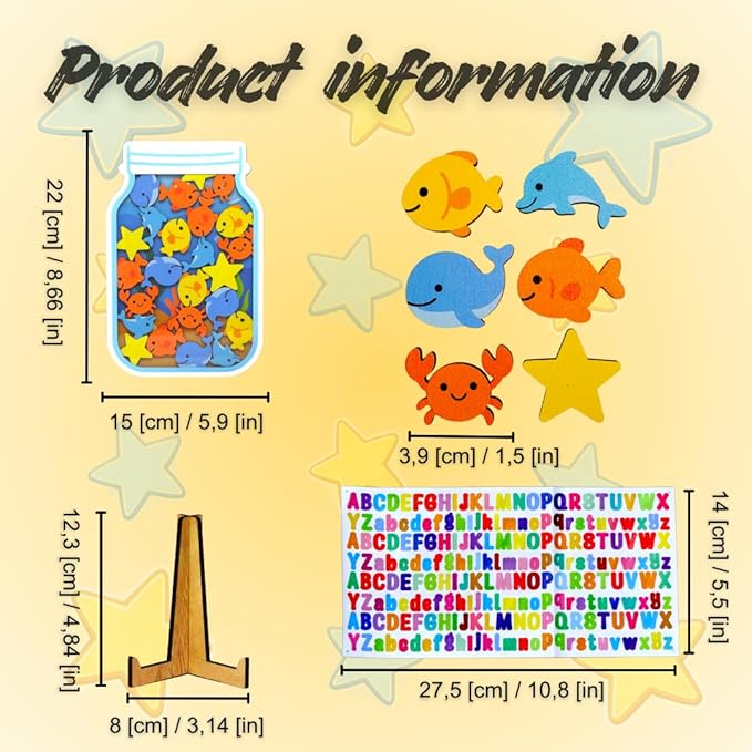 Reward Jar for Kids – Habit Tracker & Positive Behavior System with Reusable Tokens – Visual Chore & Motivation Tool (Fish)