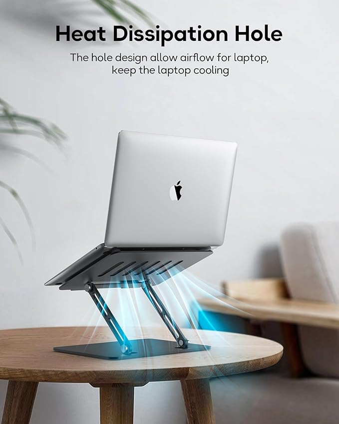 Adjustable Laptop Stand, Ergonomic Computer Stand for Desk, Aluminum Ventilated Colling Laptop Riser Holder Mount Compatible with MacBook Pro Air, HP, Dell 10-15.6" All Laptops