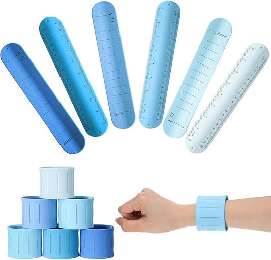6 Pcs Nurse Silicone Bracelet To Do List Slap Silicone Reminder Bracelet Reusable Wearable Wrist Waterproof for Work Wrist Strap (Blue Color,Tranquil Style)