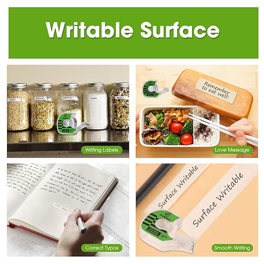 12 Invisible Tape with 12 Refillable Tape Dispenser, Holiday Supplies and Gift Wrap Tape, Great for Christmas Crafts, Matte Finish, 3/4 in x 650 in