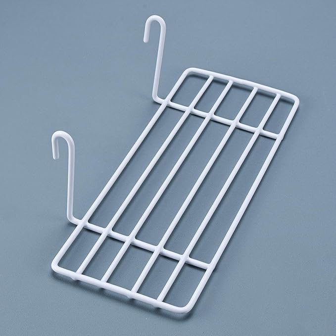 Yaegoo 8 Pack Grid Wall Shelves, White Wire Straight Shelf with Hook, Hanging Shelf for Home Supplies, 9.8" L x 3.9" D