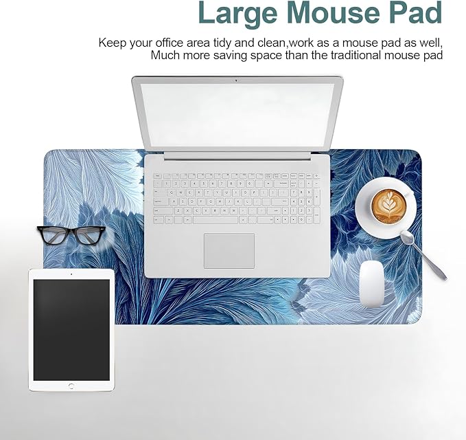 Leaves Extended Gaming Mouse Pad 31.5x11.8inches Large Desk Mat Anti-Slip Rubber Base & Durable Stitched Edges for Gamers Smooth Mouse Writing Surface for Desk Office/Home