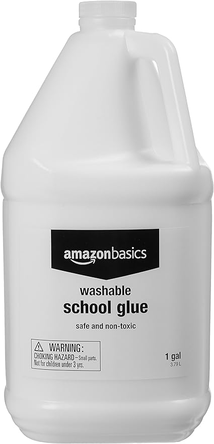 Amazon Basics All Purpose Washable School Craft Liquid Glue for Making Slime, Arts and Crafts, White, 1 Gallon, Single Pack