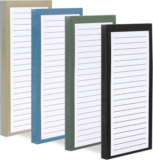 FLIPPED 4 Pack Magnetic Notepads for Refrigerator, Notepad Grocery List Large Magnet Pad for Fridge,Full Magnet Back Design Magnetic Memo Pads for Grocery List, Shopping List, to-Do List(200 Sheets)