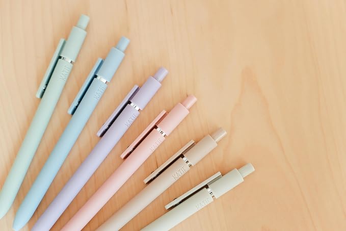 6-Pen Set | Unhinged But High-Functioning Engraved Soft-Touch Gel Pens｜Snarky Sarcastic Emotional Support Pens｜Office Supplies (Silver Pastel)