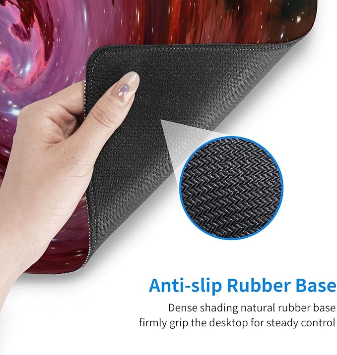 Universe Outer Space Galaxy XL Large Mouse Pad with Stitched Edges Long Non-Slip Rubber Base Mousepad Laptop Keyboard Mat Desk Pad for Office Home Desk Decor, 31.5" X 11.8"