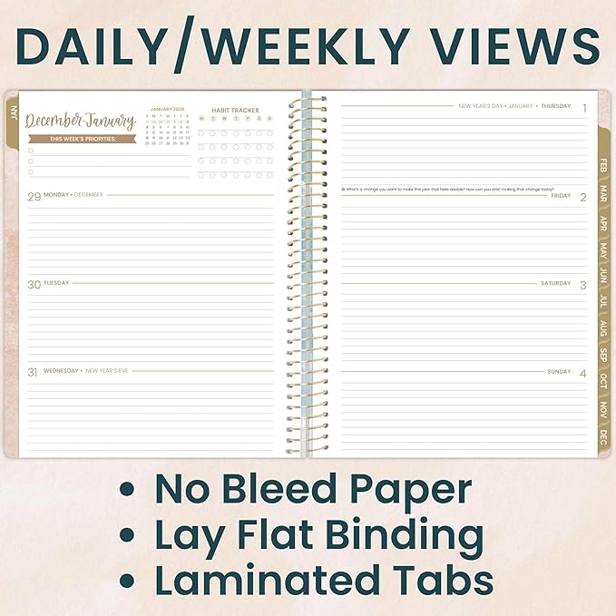 bloom daily planners 2026 Planner (January to December) - 8.5” x 11” Weekly & Monthly Dated Agenda Organizer Book with Stickers & Tabs - Flexible Soft Cover - Ocean Oasis
