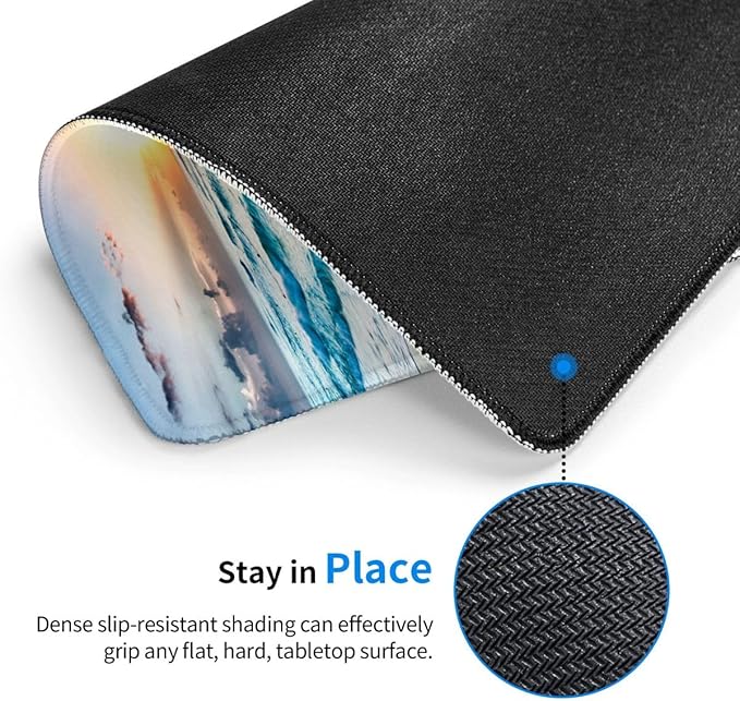 Gaming Map Mouse Pad,Cusetom Small Mousepad with Designs,Non-Slip Rubber Base Gaming MousePads for Computers Laptop Office,9.5"x7.9"x0.12"(240mmx200mmx3mm),Beautiful Sunrise Beach