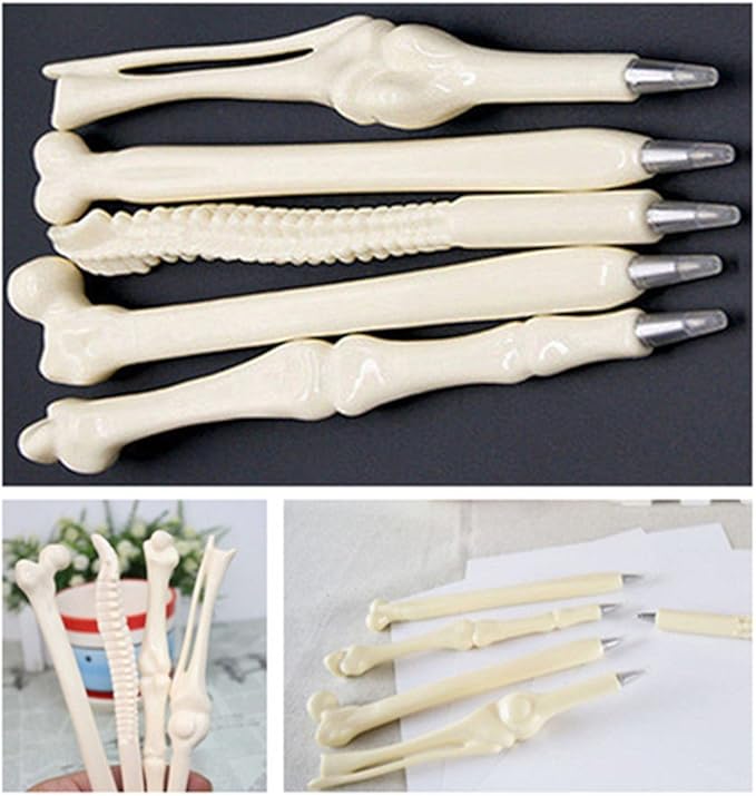 MagicW Creative Novelty Bone Shape Ballpoint Pens Finger Pen Nurse Doctor Pen Stationery Gift Crazy Student Gift Pack of 5