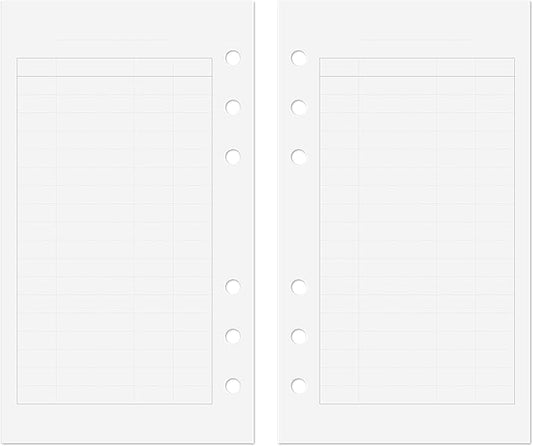 Discagenda Planner Insert Refills 6-Hole Ringbound 60 Sheets 120gsm 80lb 3.8x6.7in (Finance, Personal)
