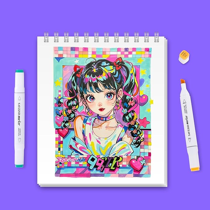 200 Colors Alcohol Markers, Alcohol Markers Set for Adults, Artists in Coloring, Sketching & Drawing (Fine & Broad)